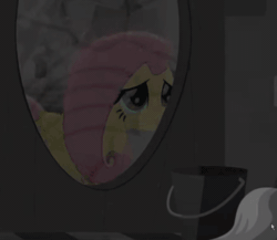Size: 695x602 | Tagged: safe, screencap, fluttershy, pinkie pie, pegasus, pony, rainbow roadtrip, :c, animated, cropped, duo, female, frown, mare, sad, sad face
