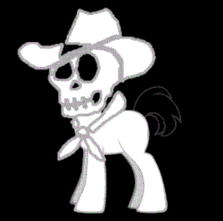 Size: 293x291 | Tagged: artist needed, source needed, safe, black background, cowboy hat, ponified, simple background, skeleton, the man they call ghost, true capitalist radio