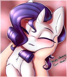 Size: 2100x2400 | Tagged: safe, artist:captainpudgemuffin, rarity, human, pony, behaving like a cat, blushing, captainpudgemuffin is trying to murder us, cheek fluff, chest fluff, cute, descriptive noise, duo, fluffy, grin, hand, hnnng, human on pony snuggling, lidded eyes, looking at you, meme, on back, one eye closed, petting, pony pet, precious, purring, rarara, raribetes, raricat, sleepy, sleepy eyes, smiling, snuggling, solo focus, sweet dreams fuel, weapons-grade cute, wink