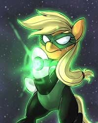 Size: 800x1000 | Tagged: safe, artist:uc77, applejack, earth pony, pony, crossover, green lantern, solo, wristband