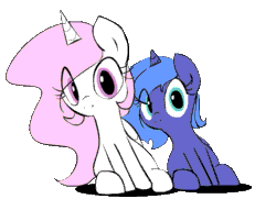 Size: 681x493 | Tagged: dead source, safe, artist:zev, princess celestia, princess luna, alicorn, pony, animated, cewestia, cute, cutelestia, female, filly, grassland dance, hnnng, looking at you, lunabetes, pink-mane celestia, simple background, sitting, smiling, style emulation, super mario bros., super mario bros. 3, sweet dreams fuel, they're watching you, transparent background, weapons-grade cute, woona