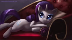 Size: 1920x1082 | Tagged: safe, artist:raikoh, rarity, pony, unicorn, draw me like one of your french girls, fainting couch, female, mare, on side, photoshop, sofa, solo