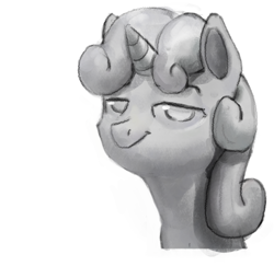 Size: 1008x981 | Tagged: safe, artist:rhorse, sweetie belle, unicorn, female, sketches from a hat, solo