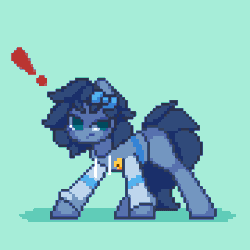 Size: 450x450 | Tagged: safe, artist:stockingshot56, oc, oc only, oc:whinny, earth pony, pony, animated, bow, clothes, hair bow, hoodie, idle, idle animation, loop, pixel art