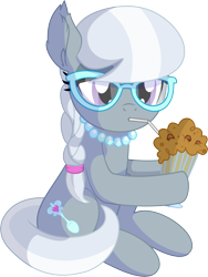 Size: 5581x7428 | Tagged: safe, artist:cyanlightning, silver spoon, earth pony, pony, absurd resolution, cute, female, filly, glasses, milkshake, sitting, solo, vector