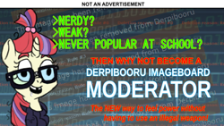 Size: 720x405 | Tagged: safe, moondancer, pony, unicorn, derpibooru, drool, female, fuck jannies, glasses, greentext, internet moderator, mare, meme, nerd, open mouth, solo, tooth gap