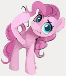 Size: 573x659 | Tagged: safe, artist:dotkwa, pinkie pie, earth pony, pony, female, gray background, mare, motion lines, simple background, solo