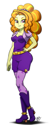 Size: 347x900 | Tagged: safe, artist:pia-sama, adagio dazzle, equestria girls, bedroom eyes, boots, cleavage, clothes, female, high heel boots, looking at you, shoes, simple background, smiling, solo, white background