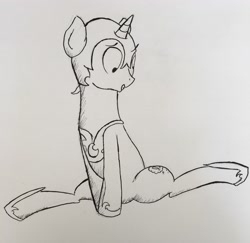 Size: 3021x2939 | Tagged: safe, oc, oc only, oc:lucid dream, pony, unicorn, clothes, costume, halloween costume, looking down, male, sitting, solo, stallion, traditional art