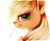 Size: 900x732 | Tagged: safe, artist:imalou, applejack, earth pony, pony, bust, glare, looking at you, portrait, profile, solo