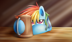 Size: 800x473 | Tagged: safe, artist:xioade, rainbow dash, pegasus, pony, cider, looking at you, solo