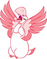 Size: 2851x3558 | Tagged: safe, artist:memnoch, goose, animal, beak teeth, eyes closed, open beak, simple background, solo, spread wings, transparent background, vector, wings