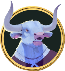 Size: 1511x1655 | Tagged: safe, artist:rhorse, oc, oc only, minotaur, dungeons and dragons, pen and paper rpg, rpg, simple background, token, transparent background