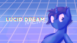 Size: 2400x1350 | Tagged: safe, artist:triplesevens, oc, oc only, oc:lucid dream, effects, grid, looking at you, solo, text, vaporwave, vhs