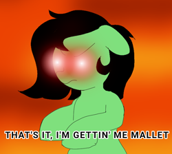 Size: 616x551 | Tagged: safe, artist:anonymous, oc, oc:anon filly, earth pony, pony, /mlp/, 4chan, drawthread, female, filly, glowing eyes, glowing eyes meme, meme, ponified, ponified meme, solo, text