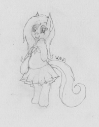 Size: 2220x2844 | Tagged: safe, artist:wapamario63, fluttershy, pegasus, pony, bipedal, clothes, cute, female, mare, pleated skirt, school uniform, shyabetes, sketch, skirt, solo, traditional art