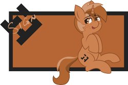 Size: 5143x3416 | Tagged: safe, artist:plone, oc, oc only, oc:sign, pony, unicorn, cutie mark, freckles, simple background, sitting, smiling, solo, transparent background, vector