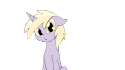 Size: 1280x720 | Tagged: safe, artist:kanashiipanda, dinky hooves, pony, unicorn, :o, animated, curious, cute, dinkabetes, female, filly, floppy ears, fourth wall, frame by frame, looking at you, open mouth, perfect loop, raised hoof, simple background, sitting, smooth as butter, solo, transparent background, underhoof