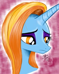 Size: 640x800 | Tagged: safe, artist:theasce, sassy saddles, pony, unicorn, female, horn, mare, portrait, solo