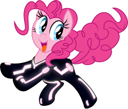 Size: 4985x4255 | Tagged: safe, artist:overdriv3n, artist:whitediamonds, pinkie pie, earth pony, pony, .svg available, absurd resolution, simple background, solo, transparent background, tron, vector