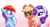 Size: 1280x683 | Tagged: safe, artist:whitediamonds, applejack, rainbow dash, rarity, earth pony, pegasus, pony, unicorn, blushing, female, frown, grin, hat, laughing, lesbian, mare, rarijack, rarijack daily, shipping, snickering, tsunjack, tumblr, unamused