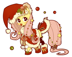 Size: 822x650 | Tagged: safe, artist:umeguru, part of a set, fluttershy, pegasus, pony, christmas, clothes, cute, lollipop, mouth hold, shyabetes, solo, winter outfit