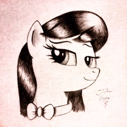 Size: 1024x1024 | Tagged: safe, artist:theasce, octavia melody, earth pony, pony, looking at you, monochrome, solo, traditional art