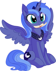 Size: 5847x7451 | Tagged: safe, artist:cyanlightning, princess luna, alicorn, pony, .svg available, absurd resolution, c:, cute, ear fluff, female, hearts and hooves day, hnnng, holiday, letter, looking at you, love letter, lunabetes, mare, missing accessory, mouth hold, nom, peytral, s1 luna, simple background, sitting, smiling, solo, spread wings, sweet dreams fuel, transparent background, valentine's day, vector, weapons-grade cute, wings