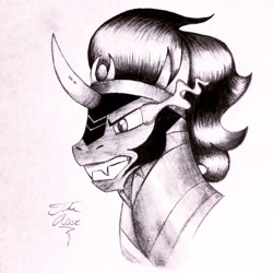 Size: 1024x1024 | Tagged: safe, artist:theasce, king sombra, pony, unicorn, horn, male, solo, stallion, traditional art