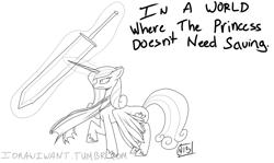 Size: 1280x765 | Tagged: safe, artist:idrawwhatiwant, princess cadance, alicorn, pony, 30 minute art challenge, clothes, scarf, sword