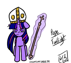 Size: 500x441 | Tagged: safe, artist:idrawwhatiwant, twilight sparkle, pony, unicorn, 30 minute art challenge, female, horn, mare, pope