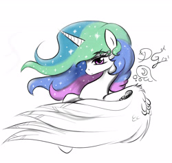 Size: 4880x4624 | Tagged: safe, artist:thelunarmoon, princess celestia, alicorn, pony, absurd resolution, female, horn, mare, multicolored mane, solo, white coat