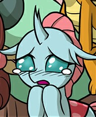 Size: 189x230 | Tagged: safe, artist:uotapo, edit, ocellus, smolder, yona, changedling, changeling, the hearth's warming club, comic, cropped, crying, cute, diaocelles, female, i can't believe it's not idw, offscreen character, sad