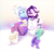 Size: 960x900 | Tagged: safe, artist:jumblehorse, starlight glimmer, trixie, equestria girls, blushing, boots, clothes, cup, cute, diatrixes, eyelashes, eyes closed, glimmerbetes, grin, pants, shoes, sitting, smile, sweater, teeth