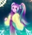 Size: 1029x1113 | Tagged: safe, artist:jumblehorse, aria blaze, equestria girls, clothes, cute, eyelashes, female, long hair, looking back, multicolored hair, pants, solo, twintails