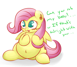 Size: 1573x1363 | Tagged: safe, artist:graphenescloset, fluttershy, pegasus, pony, belly, belly button, bellyrubs, cute, fat, fattershy, solo