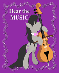 Size: 740x925 | Tagged: safe, artist:cyle, part of a set, octavia melody, earth pony, pony, bipedal, cello, musical instrument, poster, solo