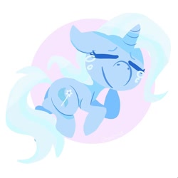 Size: 1000x1000 | Tagged: safe, artist:sharmie, trixie, pony, unicorn, female, mare, sleeping, smiling, solo