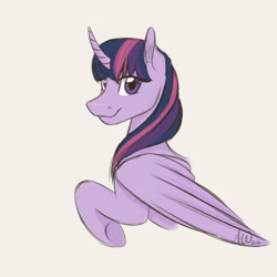 Size: 1500x1500 | Tagged: safe, artist:fairdahlia, twilight sparkle, twilight sparkle (alicorn), alicorn, pony, curved horn, female, mare, solo