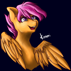 Size: 1000x1000 | Tagged: safe, artist:kira-minami, scootaloo, pegasus, pony, portrait, solo