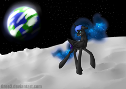 Size: 5706x4016 | Tagged: safe, artist:gree3, nightmare moon, absurd resolution, moon, solo, stars