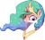 Size: 2497x2261 | Tagged: safe, artist:amberpendant, artist:kas92, princess celestia, alicorn, pony, angry, colored, female, mare, portrait, reaction image, simple background, solo, transparent background