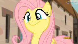 Size: 720x405 | Tagged: safe, edit, screencap, fluttershy, pegasus, pony, the cutie map, animated, cute, flutterbob, shyabetes, smiling, solo
