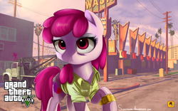 Size: 2560x1600 | Tagged: safe, artist:supermare, berry punch, berryshine, clothes, grand theft auto, gta v, solo