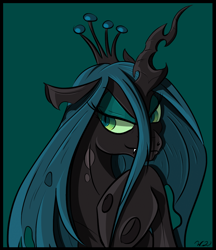 Size: 1110x1286 | Tagged: safe, artist:winterdominus, queen chrysalis, changeling, changeling queen, female, simple background, solo