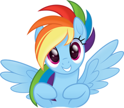 Size: 1280x1118 | Tagged: safe, artist:negatif22, rainbow dash, pegasus, pony, my little pony: pony life, .svg available, bust, cute, dashabetes, female, g4 to g4.5, looking at you, mare, portrait, simple background, smiling, solo, spread wings, transparent background, vector, wings