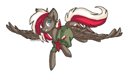 Size: 716x415 | Tagged: safe, artist:tenebristayga, oc, oc only, oc:poland, pegasus, pony, clothes, nation ponies, poland, ponified, simple background, solo, transparent background