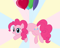 Size: 1250x1000 | Tagged: safe, artist:bjsampson, pinkie pie, earth pony, pony, balloon, cutie mark, female, looking at you, simple background, smiling, solo