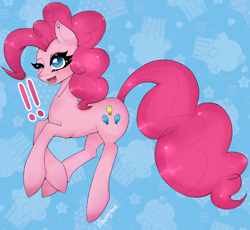 Size: 900x827 | Tagged: safe, artist:newvagabond, pinkie pie, earth pony, pony, blushing, female, mare, pink coat, pink mane, solo