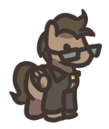 Size: 120x142 | Tagged: safe, artist:plunger, oc, oc only, oc:toffee, pegasus, clothes, glasses, jacket, leather jacket, male, pegasus oc, simple background, small pony, solo, sunglasses, tiny, transparent background